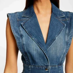 Robe Sans Manches Ceintrée Jean Stone Femme -Morgandetoi Boutique robe sans manches ceintree jean stone femme vue6 32536300939240308