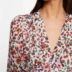 Robe Trapèze Fluide Imprimé Floral Ecru Femme 7 Robe Trapèze Fluide Imprimé Floral Ecru Femme -Morgandetoi Boutique robe trapeze fluide imprime floral ecru femme vue5 32536300945530201