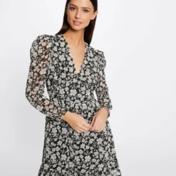 Robe Trapèze Fluide Imprimé Floral Multico Femme