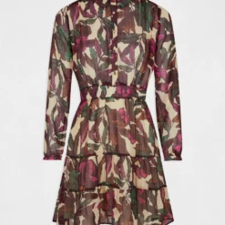 Robe Trapèze Imprimé Végétal Multico Femme -Morgandetoi Boutique robe trapeze imprime vegetal multico femme vue3 32536300930330900