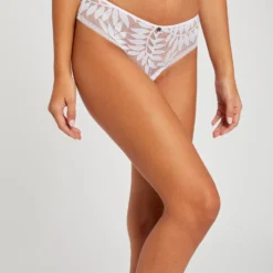 Shorty En Dentelle Blanc Femme