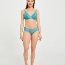 Shorty En Dentelle Bleu Femme