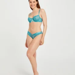 Slip En Dentelle Bleu Femme