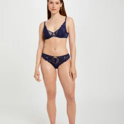 Slip En Dentelle Marine Femme