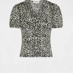 T-shirt à Boutons Imprimé Animalier Multico Femme 8 T-shirt à Boutons Imprimé Animalier Multico Femme -Morgandetoi Boutique t shirt a boutons imprime animalier multico femme vue3 32536300962700900