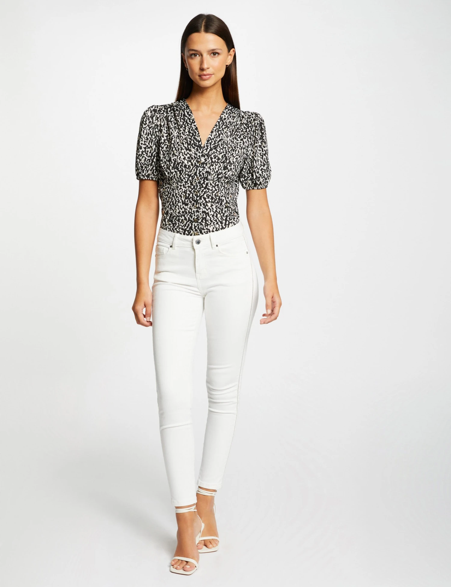 T-shirt à Boutons Imprimé Animalier Multico Femme 3 T-shirt à Boutons Imprimé Animalier Multico Femme – Image 3