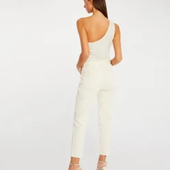 T-shirt à Manches Asymétriques Ecru Moyen Femme -Morgandetoi Boutique t shirt a manches asymetriques ecru moyen femme vue2 32536300939150213