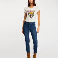 T-shirt à Manches Courtes Ecru Femme -Morgandetoi Boutique t shirt a manches courtes ecru femme vue5 32536300929600201