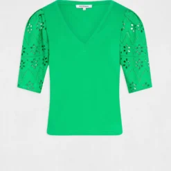 T-shirt à Manches Courtes Vert Femme -Morgandetoi Boutique t shirt a manches courtes vert femme vue3 32536300939250600
