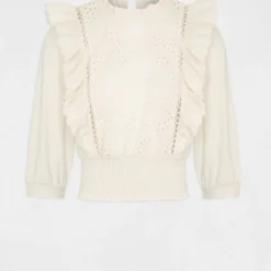 T-shirt Manches 3/4 Avec Broderie Ivoire Femme 8 T-shirt Manches 3/4 Avec Broderie Ivoire Femme -Morgandetoi Boutique t shirt manches 34 avec broderie ivoire femme vue3 32536300928550203