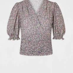 T-shirt Manches 3/4 Imprimé Floral Multico Femme -Morgandetoi Boutique t shirt manches 34 imprime floral multico femme vue3 32536300947050900