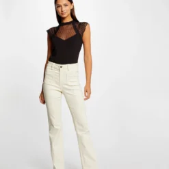 T-shirt Manches Courtes à Dentelle Noir Femme 7 T-shirt Manches Courtes à Dentelle Noir Femme -Morgandetoi Boutique t shirt manches courtes a dentelle noir femme vue5 32536300949200100