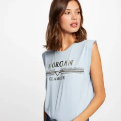 T-shirt Manches Courtes à Inscription Ciel Femme