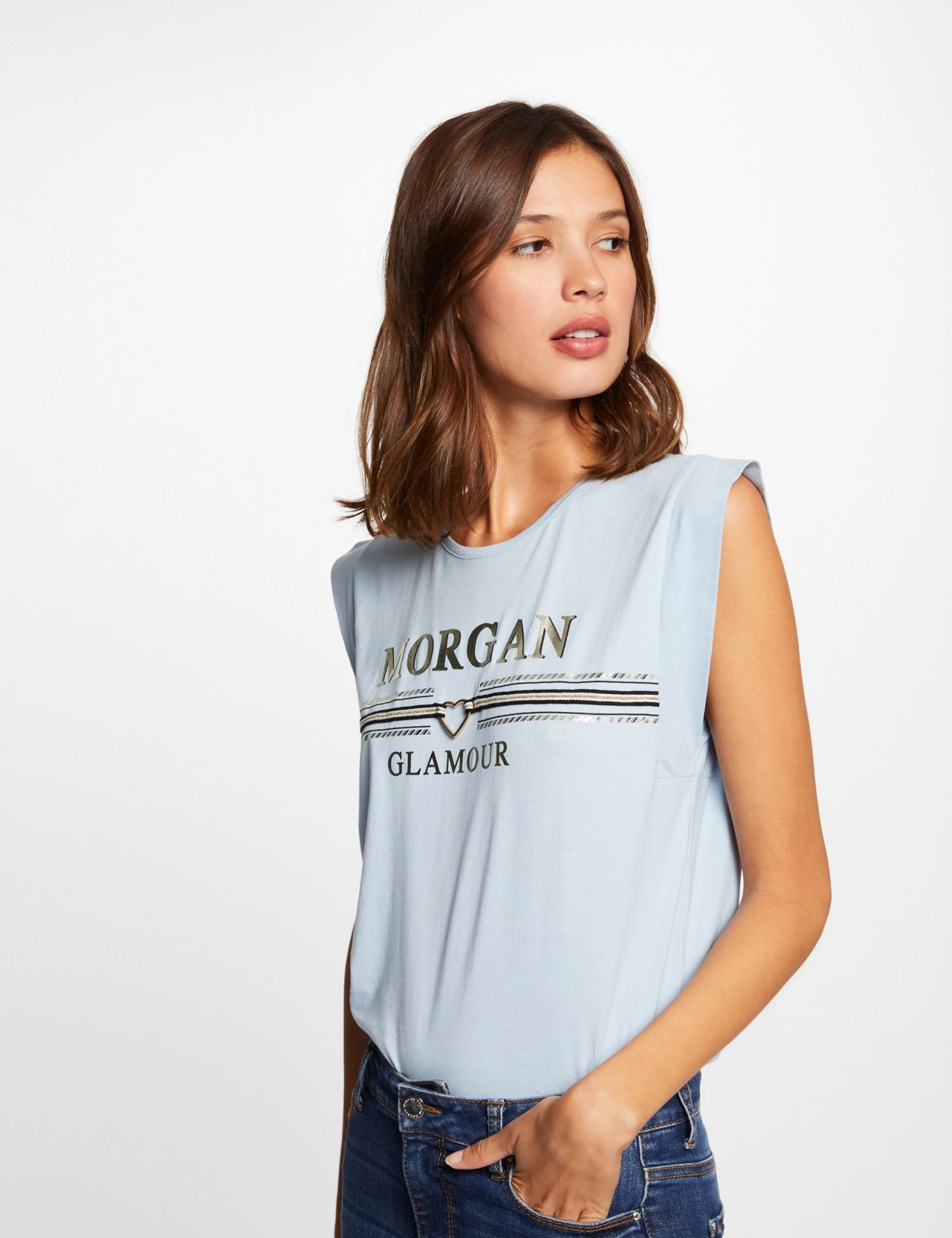 T-shirt Manches Courtes à Inscription Ciel Femme 1 T-shirt Manches Courtes à Inscription Ciel Femme