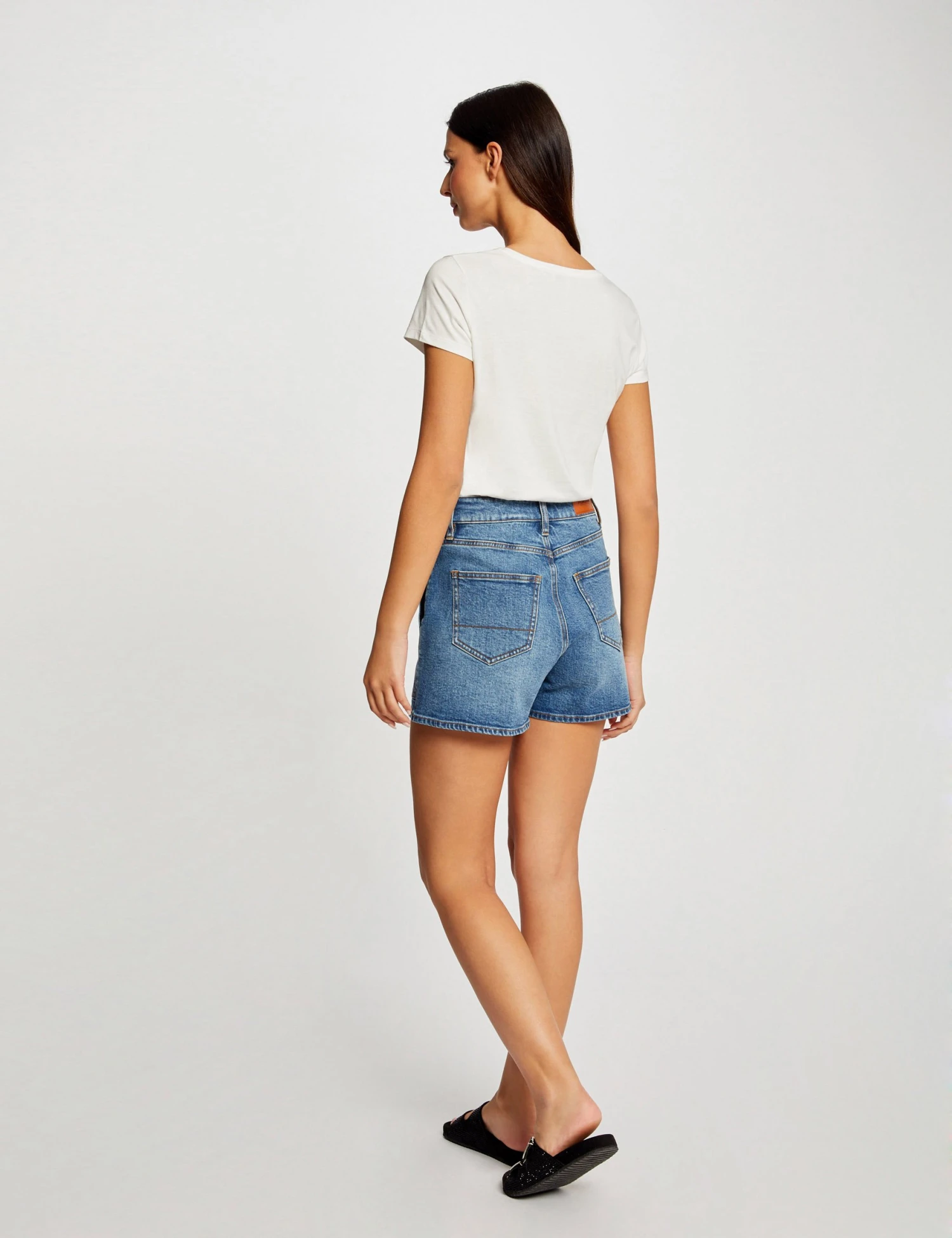 T-shirt Manches Courtes à Inscription Ecru Femme 2 T-shirt Manches Courtes à Inscription Ecru Femme – Image 2