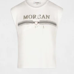 T-shirt Manches Courtes à Inscription Ecru Femme -Morgandetoi Boutique t shirt manches courtes a inscription ecru femme vue3 32536300883890201