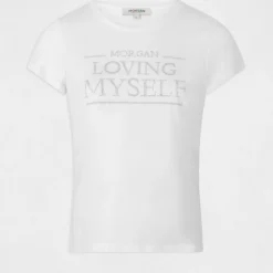 T-shirt Manches Courtes à Inscription Ecru Femme 8 T-shirt Manches Courtes à Inscription Ecru Femme -Morgandetoi Boutique t shirt manches courtes a inscription ecru femme vue3 32536300939160201