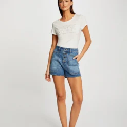 T-shirt Manches Courtes à Inscription Ecru Femme 7 T-shirt Manches Courtes à Inscription Ecru Femme -Morgandetoi Boutique t shirt manches courtes a inscription ecru femme vue5 32536300939160201