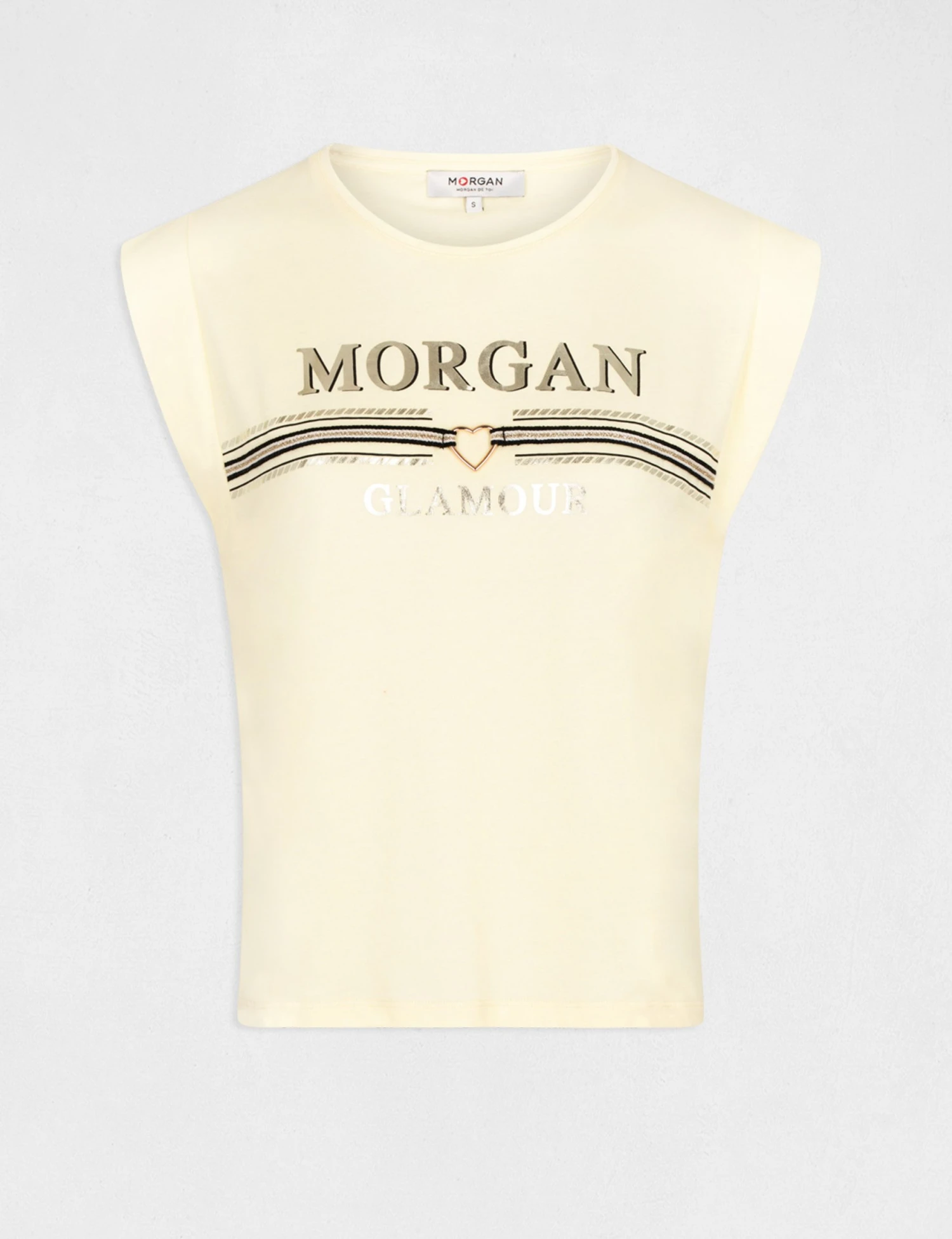 T-shirt Manches Courtes à Inscription Jaune Paille Femme 4 T-shirt Manches Courtes à Inscription Jaune Paille Femme – Image 4