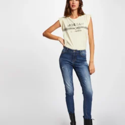 T-shirt Manches Courtes à Inscription Jaune Paille Femme 7 T-shirt Manches Courtes à Inscription Jaune Paille Femme -Morgandetoi Boutique t shirt manches courtes a inscription jaune paille femme vue5 32536300883890402