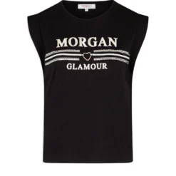 T-shirt Manches Courtes à Inscription Noir Femme -Morgandetoi Boutique t shirt manches courtes a inscription noir femme vue3 32536300883890100