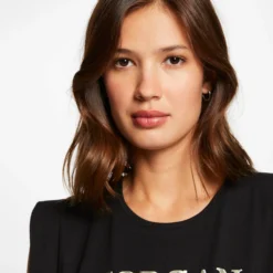 T-shirt Manches Courtes à Inscription Noir Femme -Morgandetoi Boutique t shirt manches courtes a inscription noir femme vue4 32536300883890100