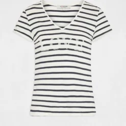T-shirt Manches Courtes à Rayures Marine Femme 8 T-shirt Manches Courtes à Rayures Marine Femme -Morgandetoi Boutique t shirt manches courtes a rayures marine femme vue3 32536300965940301