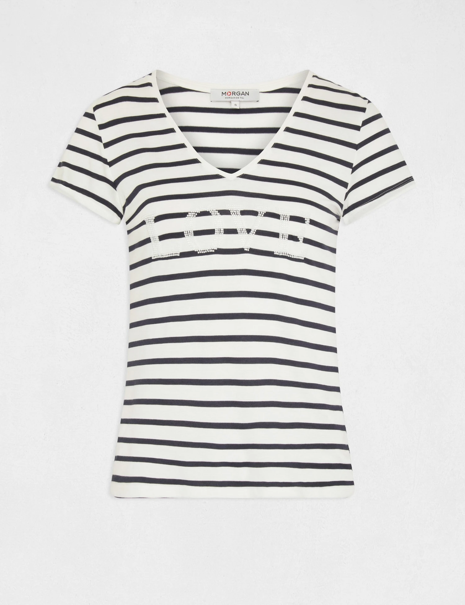 T-shirt Manches Courtes à Rayures Marine Femme 4 T-shirt Manches Courtes à Rayures Marine Femme – Image 4