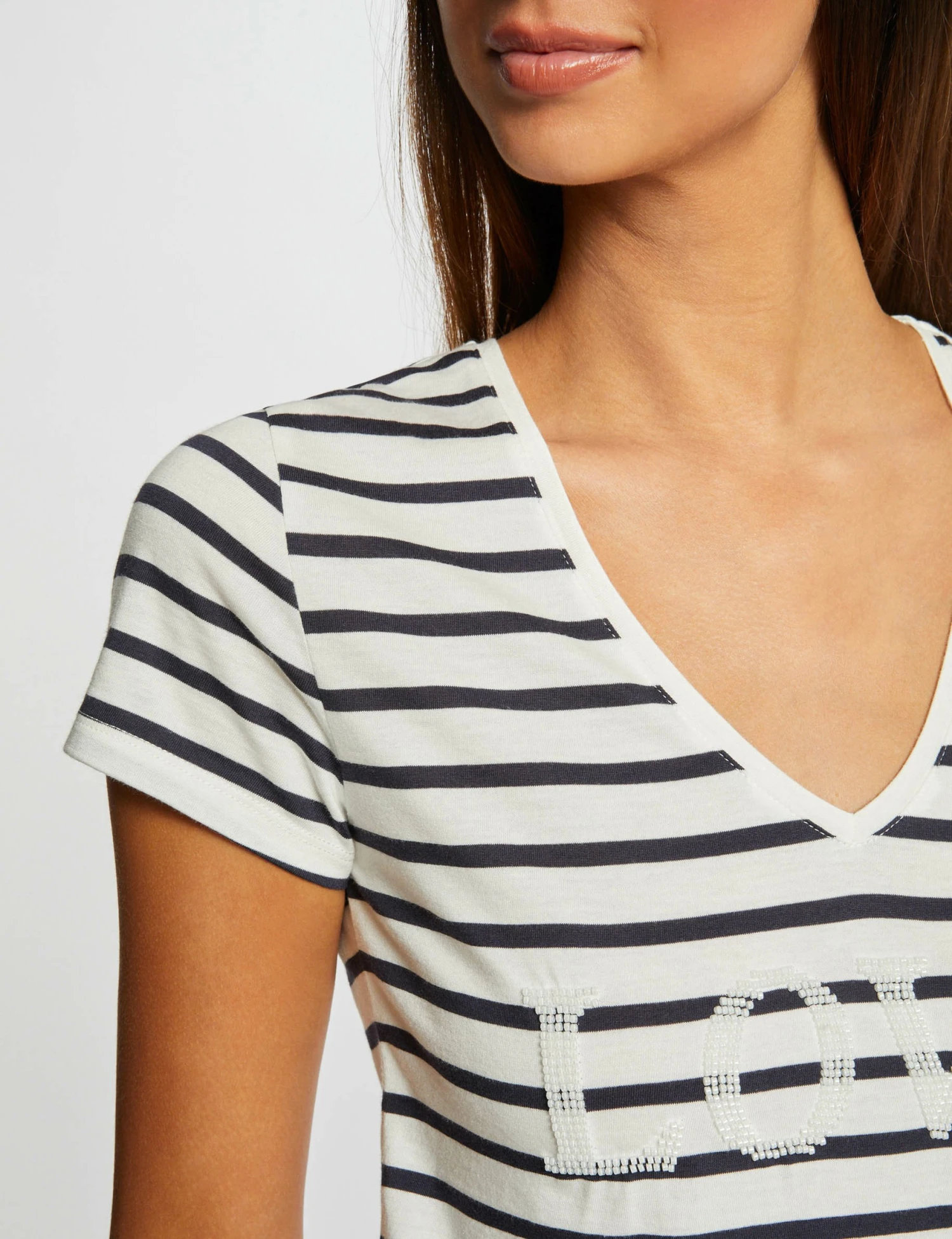 T-shirt Manches Courtes à Rayures Marine Femme 5 T-shirt Manches Courtes à Rayures Marine Femme – Image 5