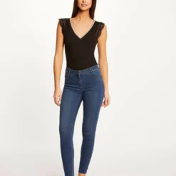 T-shirt Manches Courtes Avec Dentelle Noir Femme -Morgandetoi Boutique t shirt manches courtes avec dentelle noir femme vue5 32536300942000100