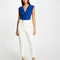 T-shirt Manches Courtes Avec Noeud Bleu Electrique Femme -Morgandetoi Boutique t shirt manches courtes avec noeud bleu electrique femme vue5 32536300954640314