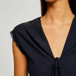 T-shirt Manches Courtes Avec Noeud Marine Femme 9 T-shirt Manches Courtes Avec Noeud Marine Femme -Morgandetoi Boutique t shirt manches courtes avec noeud marine femme vue4 32536300954640301