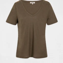 T-shirt Manches Courtes Avec Ornements Vert Kaki Femme 8 T-shirt Manches Courtes Avec Ornements Vert Kaki Femme -Morgandetoi Boutique t shirt manches courtes avec ornements vert kaki femme vue3 32536300929520715