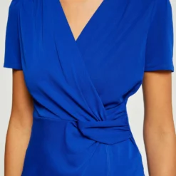 T-shirt Manches Courtes Col Cache-coeur Bleu Electrique Femme -Morgandetoi Boutique t shirt manches courtes col cache coeur bleu electrique femme vue4 32536300962740314