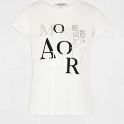 T-shirt Manches Courtes Ecru Femme -Morgandetoi Boutique t shirt manches courtes ecru femme vue3 32536300930930201