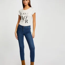 T-shirt Manches Courtes Ecru Femme -Morgandetoi Boutique t shirt manches courtes ecru femme vue5 32536300930930201