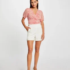 T-shirt Manches Courtes Imprimé Abstrait Orange Femme -Morgandetoi Boutique t shirt manches courtes imprime abstrait orange femme vue5 32536300963850703