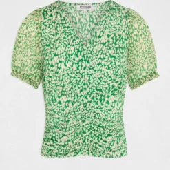 T-shirt Manches Courtes Imprimé Abstrait Vert Femme -Morgandetoi Boutique t shirt manches courtes imprime abstrait vert femme vue3 32536300963850600