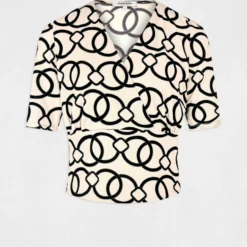 T-shirt Manches Courtes Imprimé Chaîne Multico Femme -Morgandetoi Boutique t shirt manches courtes imprime chaine multico femme vue3 32536300954480900