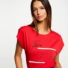 T-shirt Manches Courtes Rouge Femme