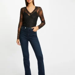 T-shirt Manches Longues à Dentelle Noir Femme -Morgandetoi Boutique t shirt manches longues a dentelle noir femme vue5 32536300949230100