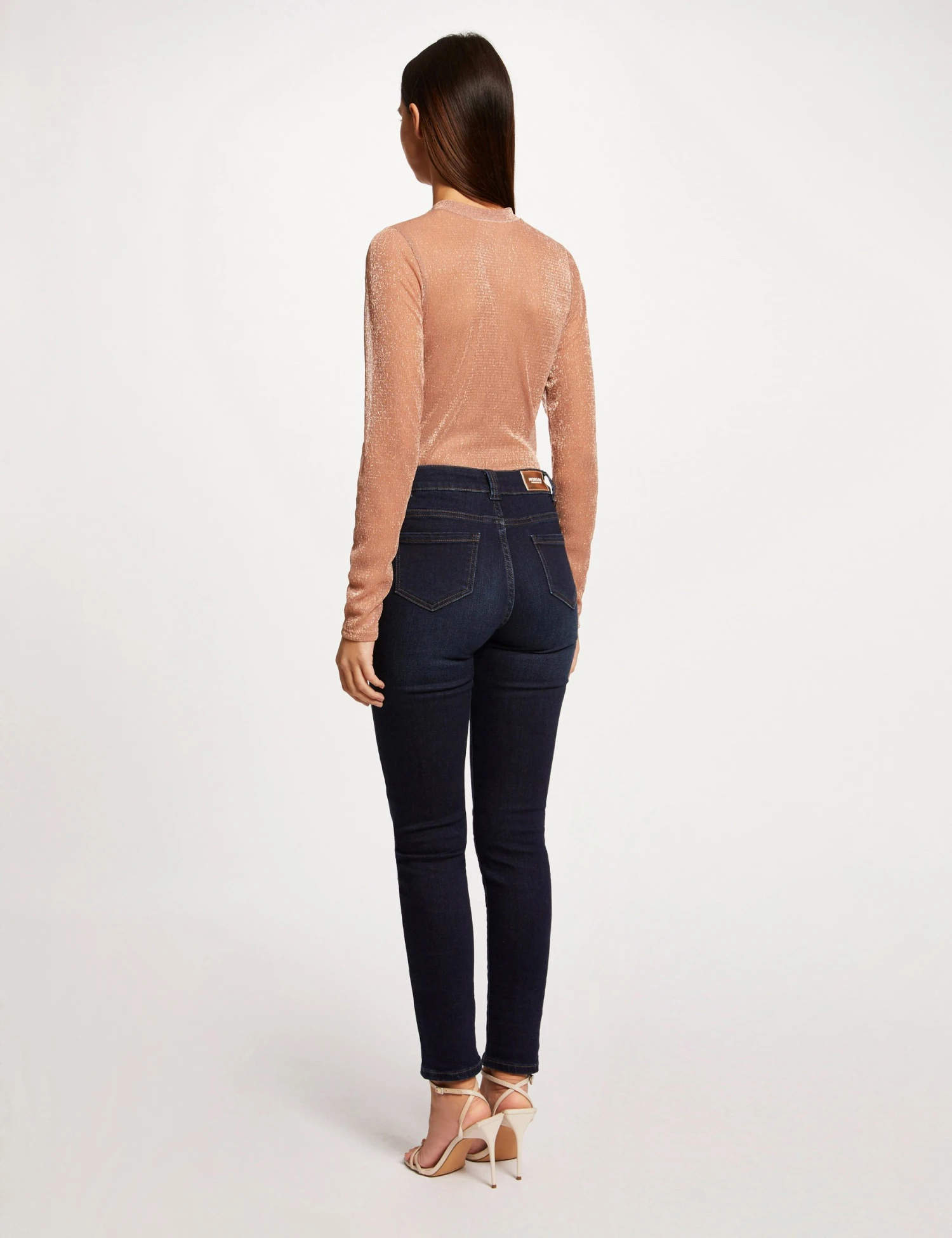 T-shirt Manches Longues à Fronces Vieux Rose Femme 2 T-shirt Manches Longues à Fronces Vieux Rose Femme – Image 2