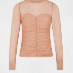 T-shirt Manches Longues à Fronces Vieux Rose Femme 8 T-shirt Manches Longues à Fronces Vieux Rose Femme -Morgandetoi Boutique t shirt manches longues a fronces vieux rose femme vue3 32536300945990507