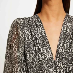 T-shirt Manches Longues Imprimé Multico Femme -Morgandetoi Boutique t shirt manches longues imprime multico femme vue4 32536300947110900