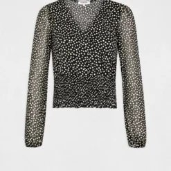 T-shirt Manches Longues Imprimé Pois Multico Femme -Morgandetoi Boutique t shirt manches longues imprime pois multico femme vue3 32536300929750900