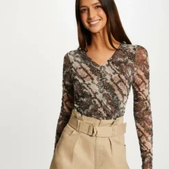 T-shirt Manches Longues Imprimé Python Multico Femme