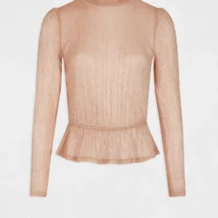 T-shirt Manches Longues Métallisé Vieux Rose Femme 8 T-shirt Manches Longues Métallisé Vieux Rose Femme -Morgandetoi Boutique t shirt manches longues metallise vieux rose femme vue3 32536300945550507