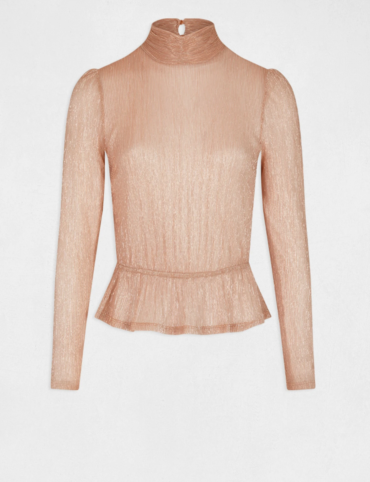 T-shirt Manches Longues Métallisé Vieux Rose Femme 4 T-shirt Manches Longues Métallisé Vieux Rose Femme – Image 4