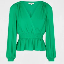 Top Cache-coeur Manches Longues Vert Moyen Femme -Morgandetoi Boutique top cache coeur manches longues vert moyen femme vue3 32536300931580608