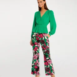 Top Cache-coeur Manches Longues Vert Moyen Femme -Morgandetoi Boutique top cache coeur manches longues vert moyen femme vue5 32536300931580608